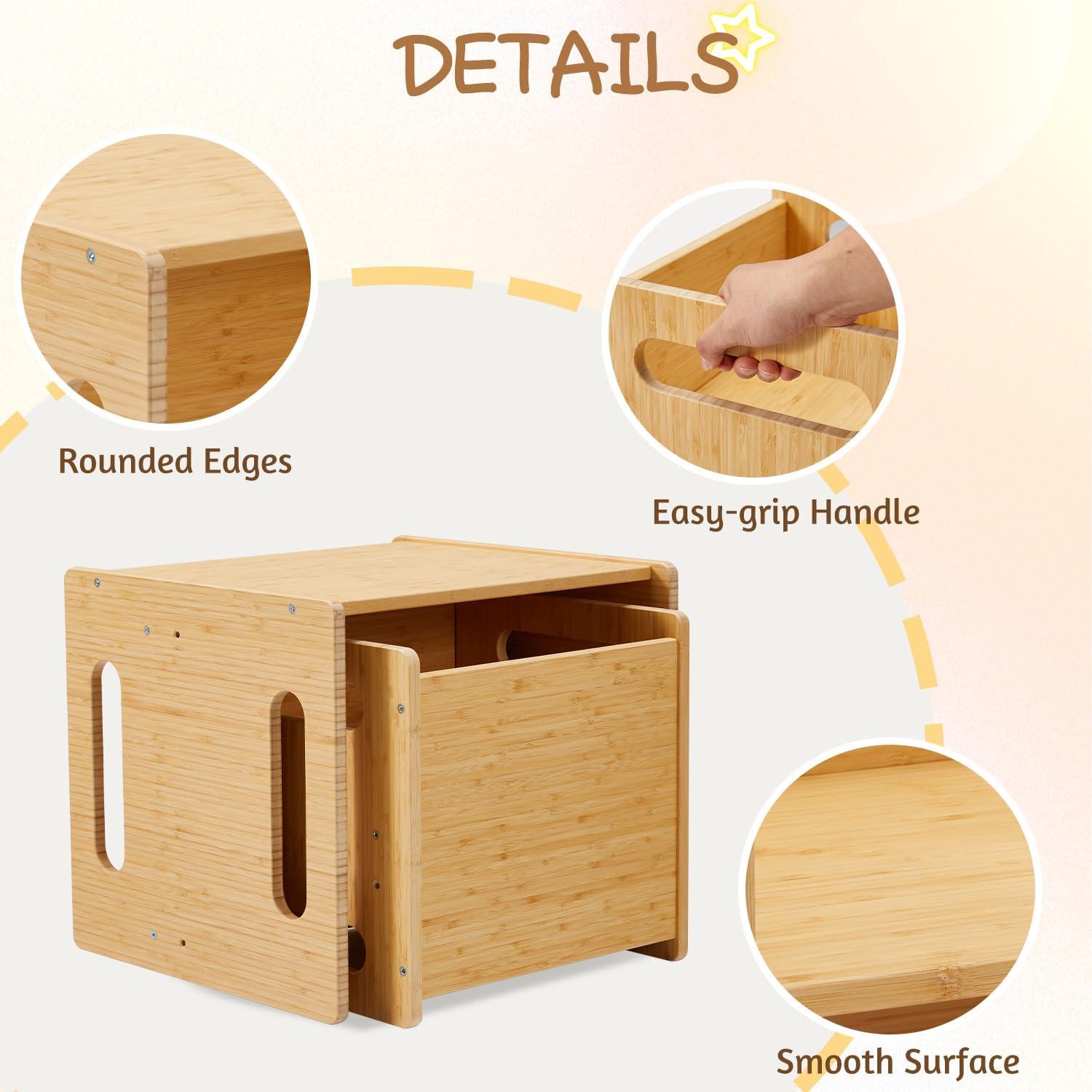 Conjunto Mesa y Silla Montessori HOMMOW Bambú 1-3 Años