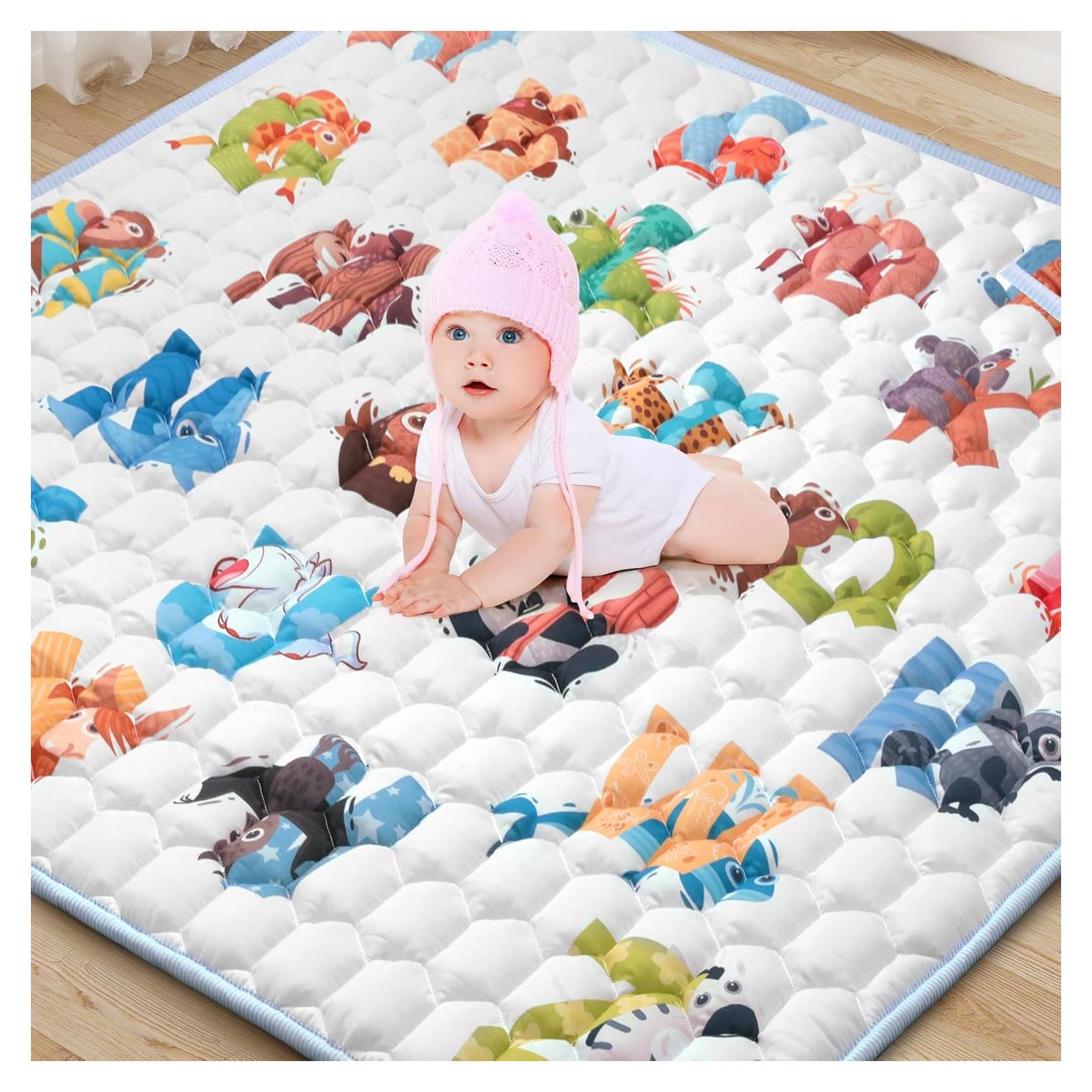 Alfombra de Juego para Bebés 120x120cm - Antideslizante y Lavable