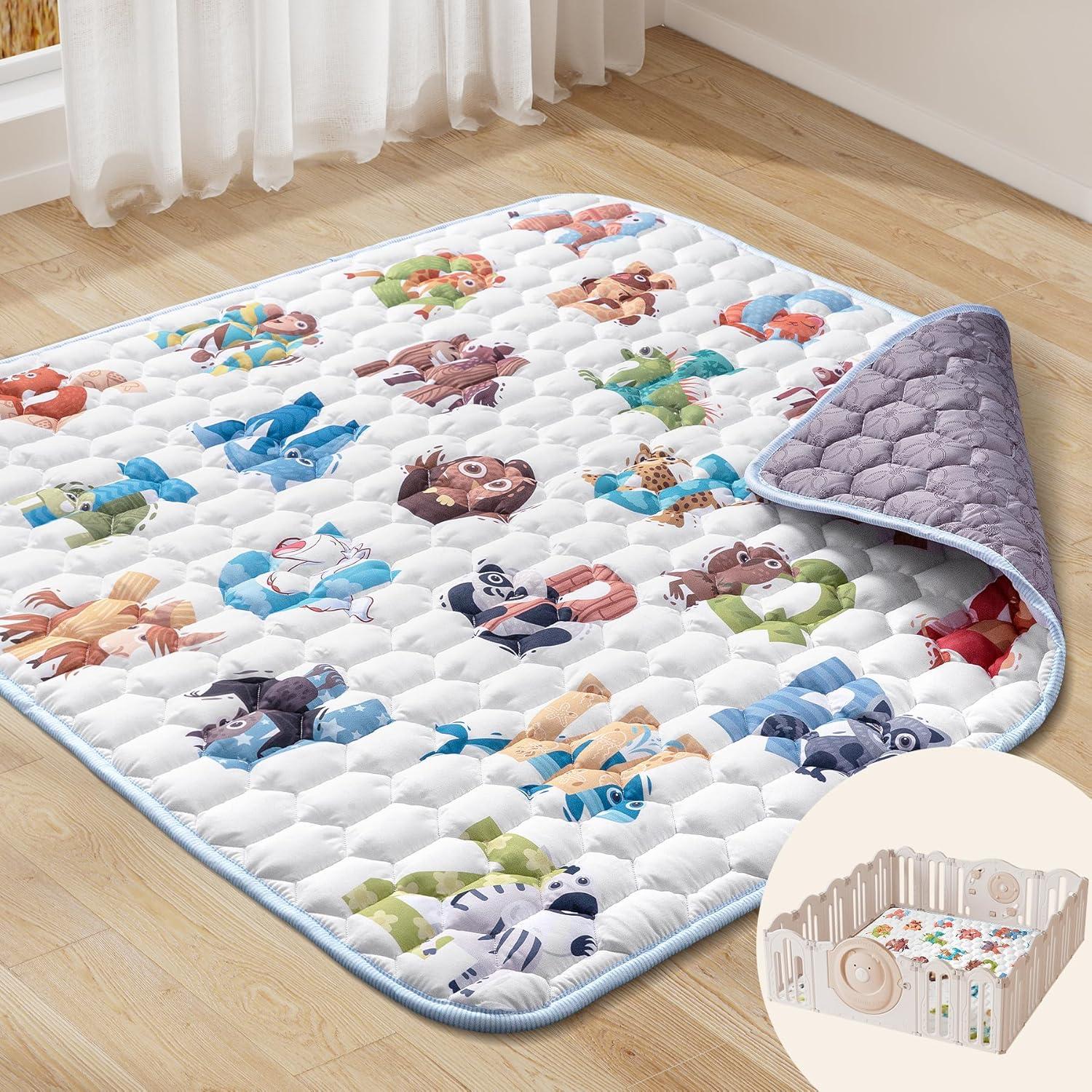 Alfombra de Juego para Bebés 120x120cm - Antideslizante y Lavable