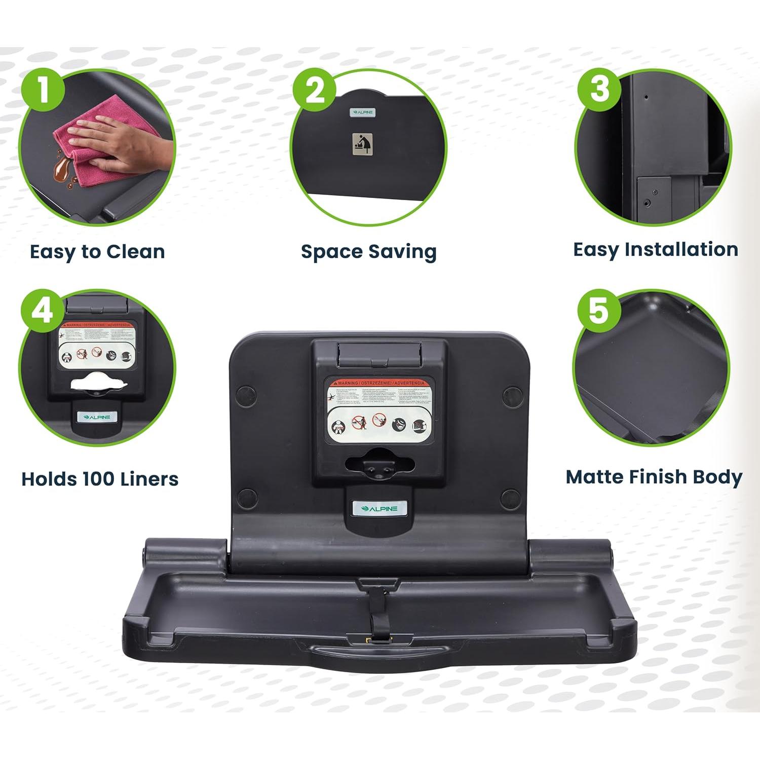 Estación de Cambio de Bebé Alpine Plegable con Correa de Seguridad