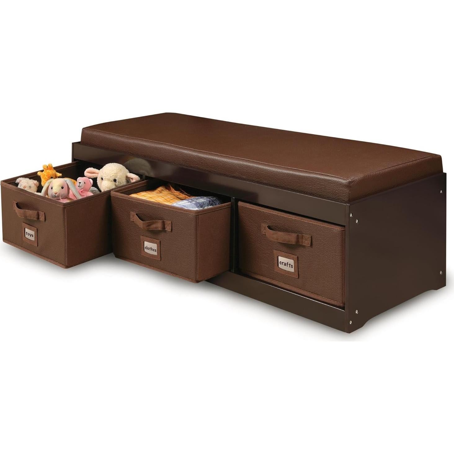 Banco de Almacenamiento Badger Basket con Cojín Espresso