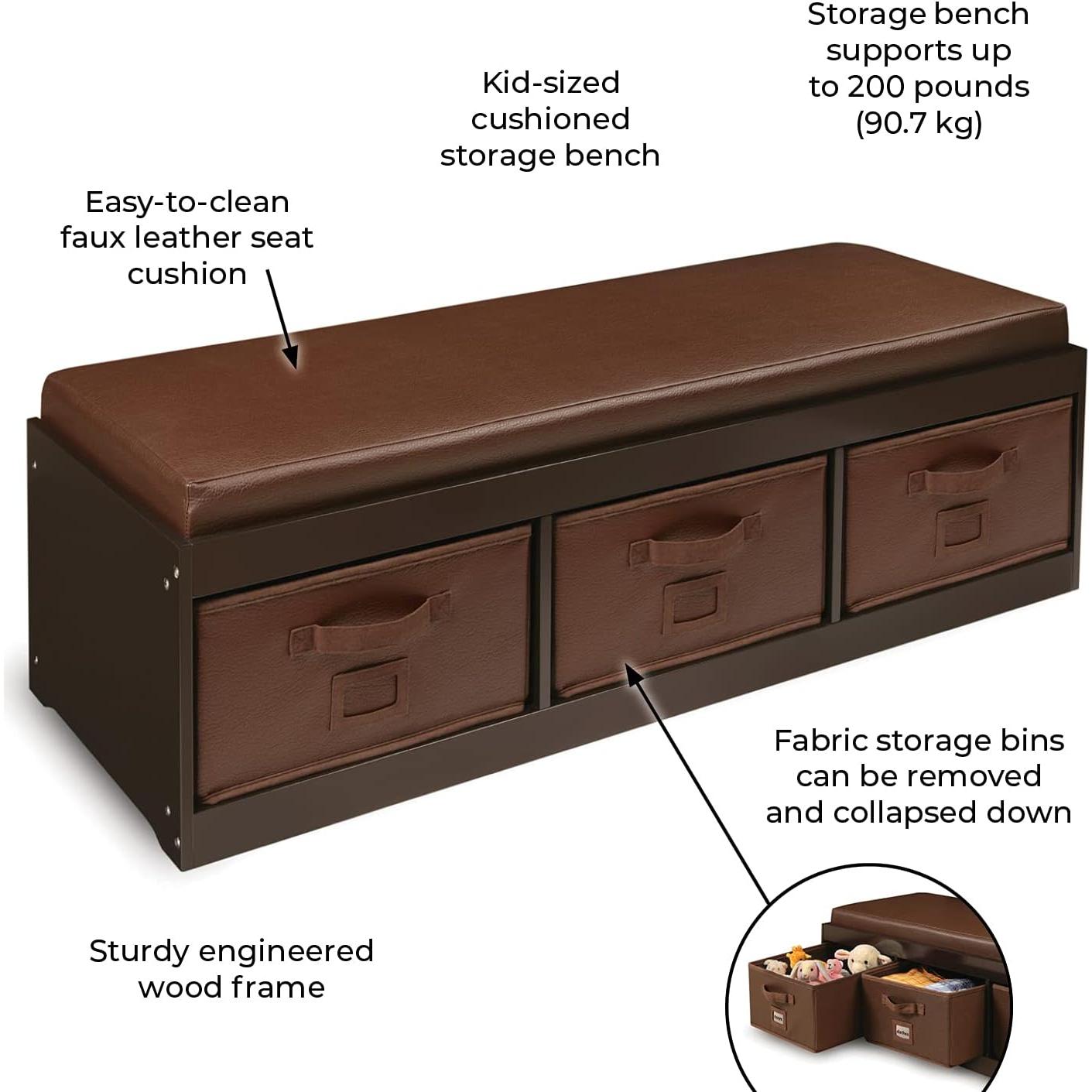 Banco de Almacenamiento Badger Basket con Cojín Espresso