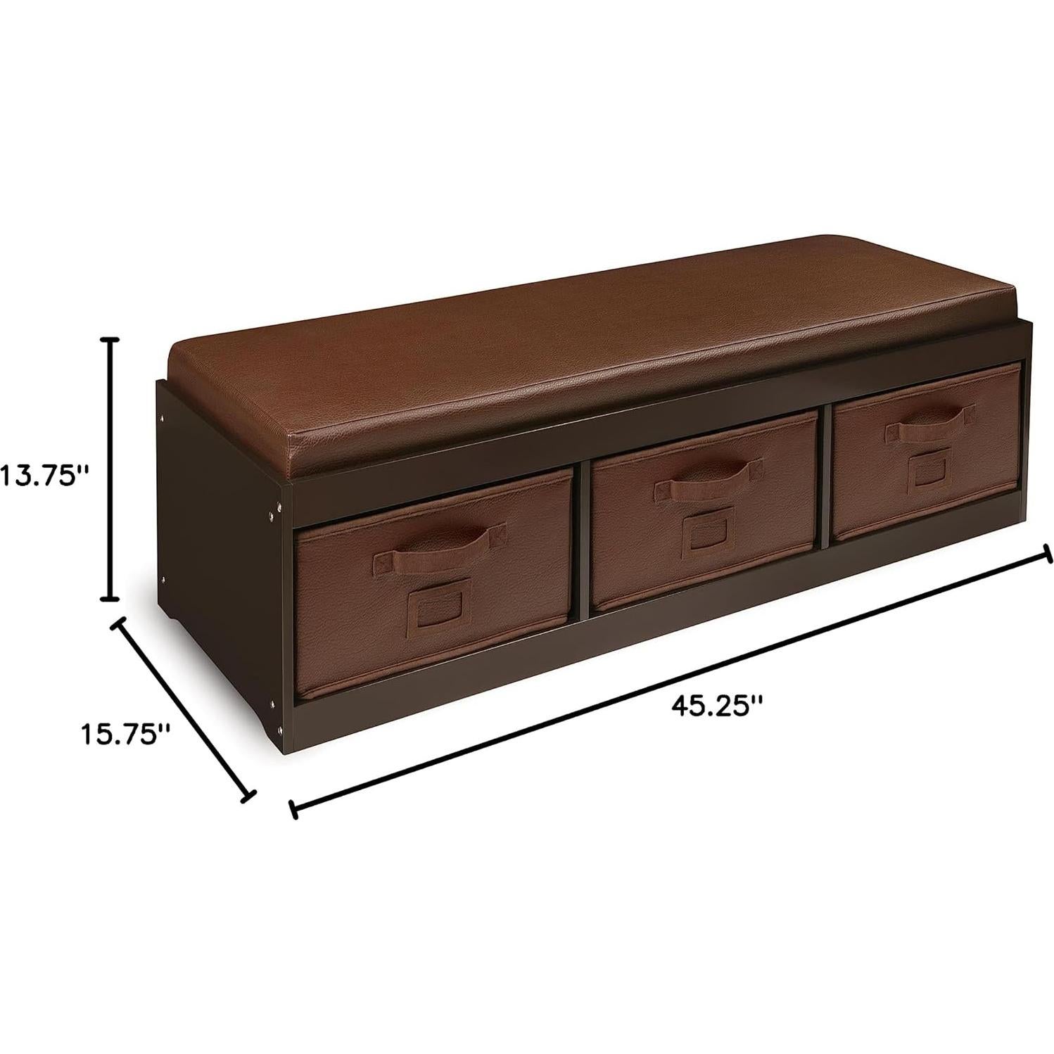 Banco de Almacenamiento Badger Basket con Cojín Espresso