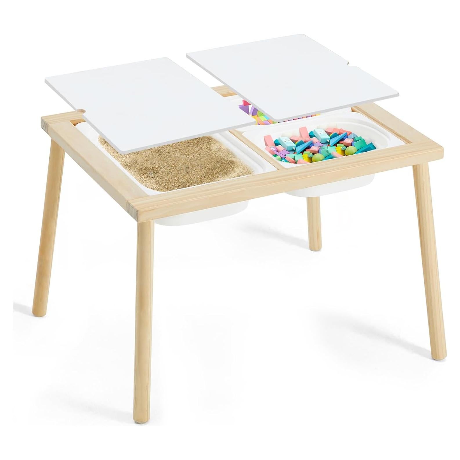 Mesa Sensorial Infantil Frogprin con 3 Contenedores 71.4 cm