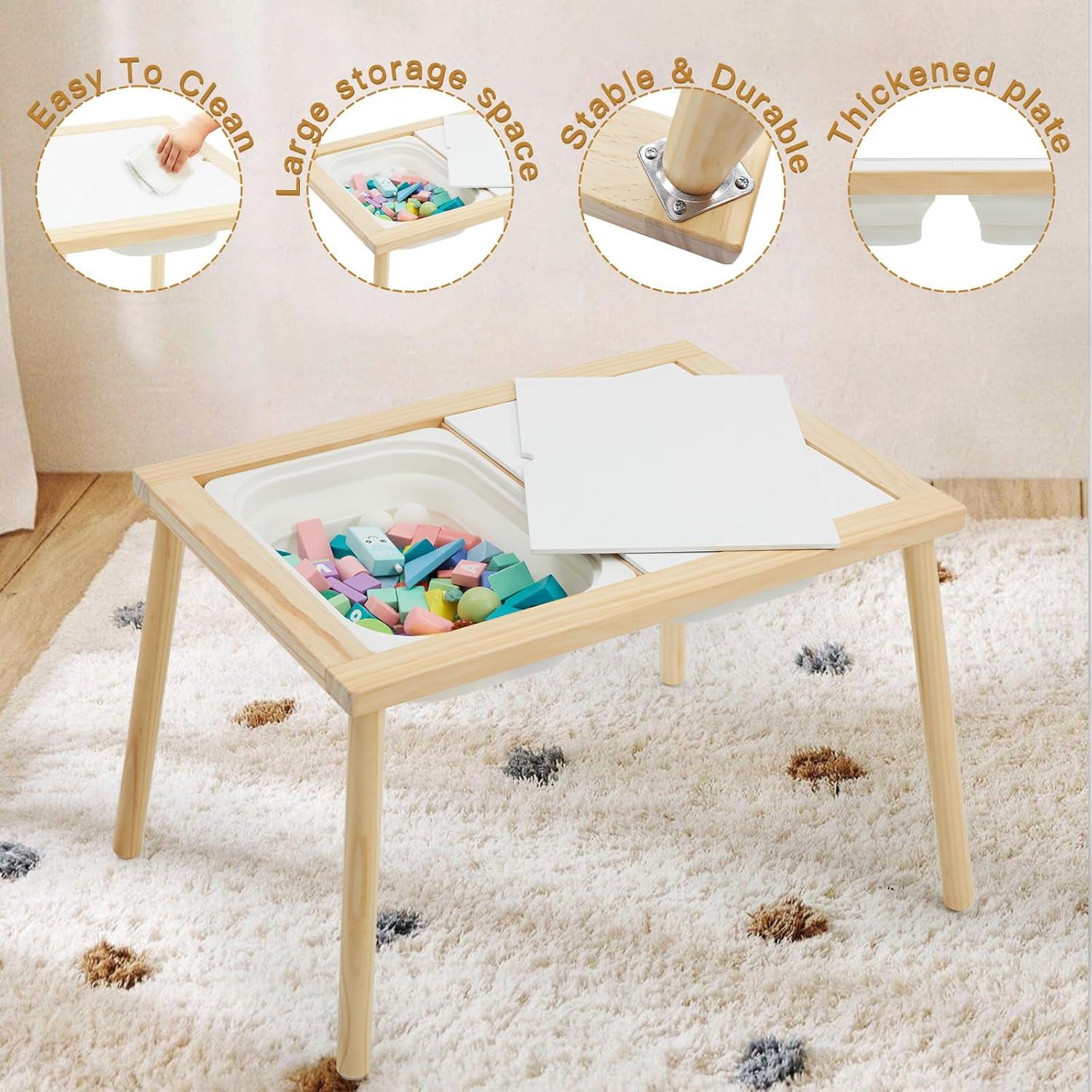 Mesa Sensorial Infantil Frogprin con 3 Contenedores 71.4 cm