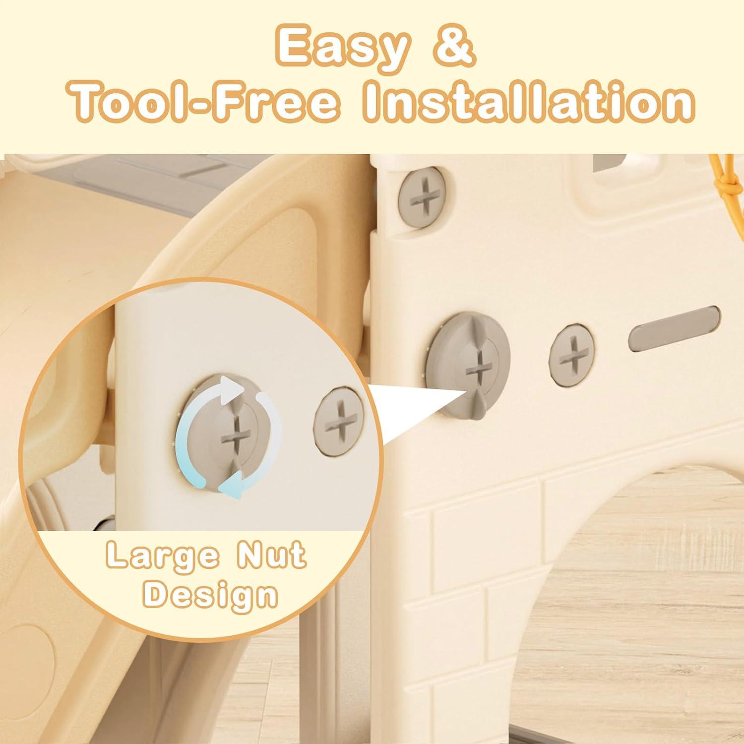 Tobogán 5 en 1 YUFU para Niños Pequeños Beige/Café