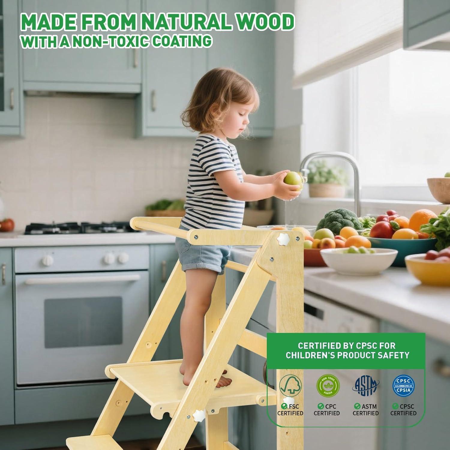 Torre de Aprendizaje Plegable WOOD CITY para Niños 3 Alturas