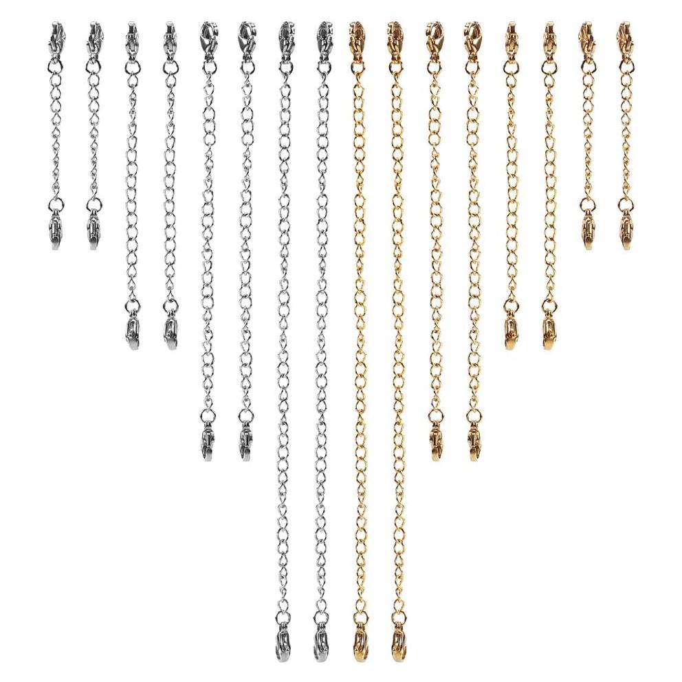 Extensores de Collar CCINEE 16 Piezas Acero Inoxidable Oro Plata