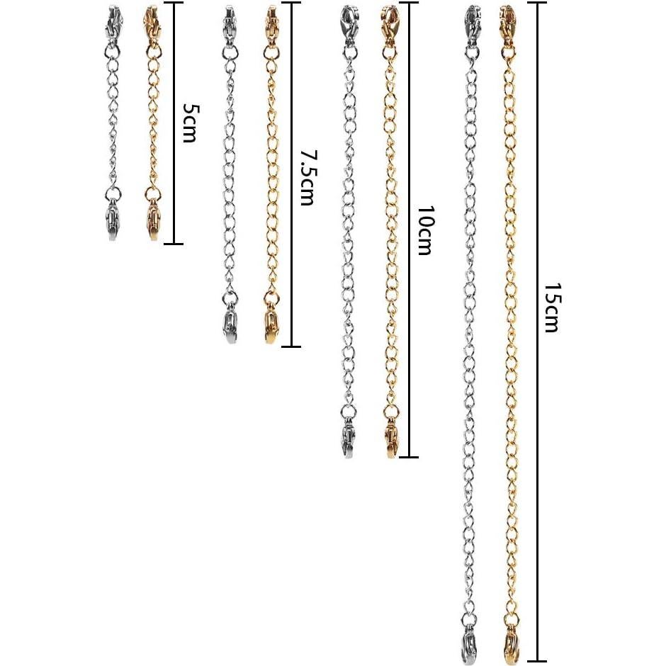 Extensores de Collar CCINEE 16 Piezas Acero Inoxidable Oro Plata