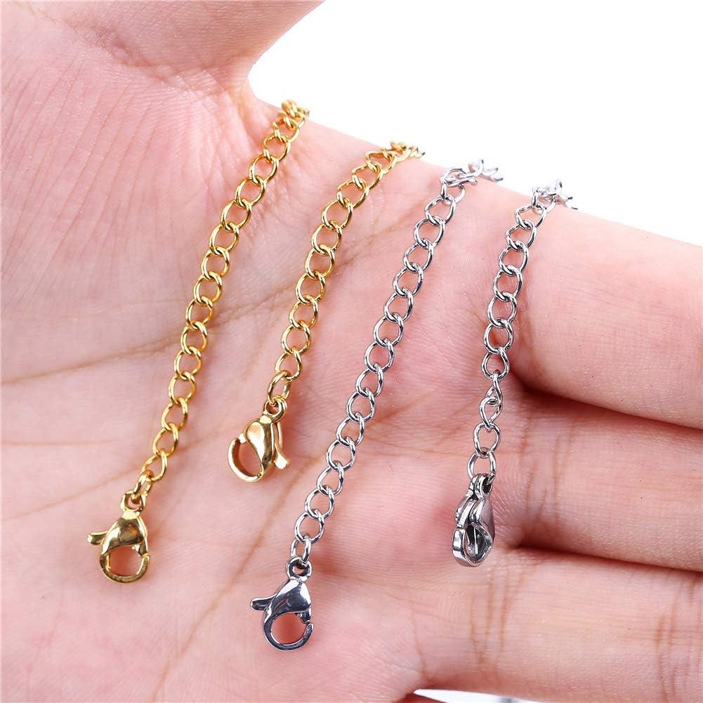 Extensores de Collar CCINEE 16 Piezas Acero Inoxidable Oro Plata