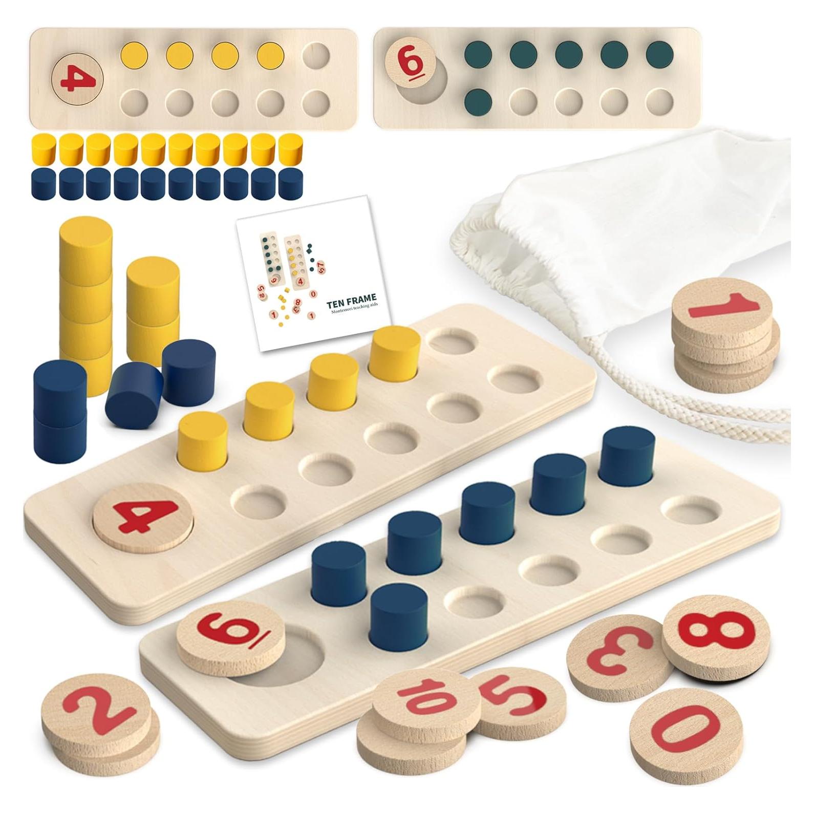 Tablero de Contar Montessori TEUVO para Niños 3-6 Años