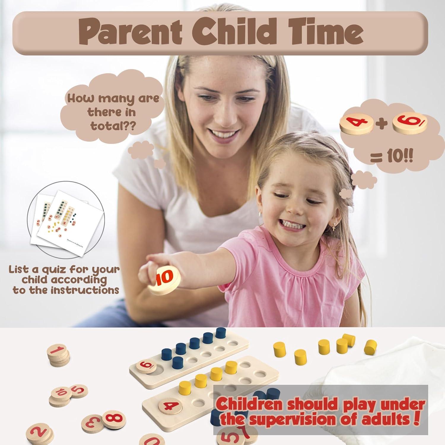 Tablero de Contar Montessori TEUVO para Niños 3-6 Años