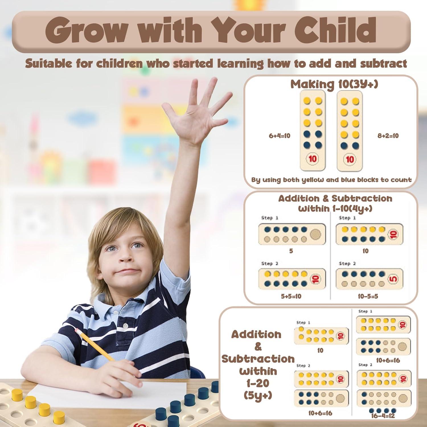 Tablero de Contar Montessori TEUVO para Niños 3-6 Años