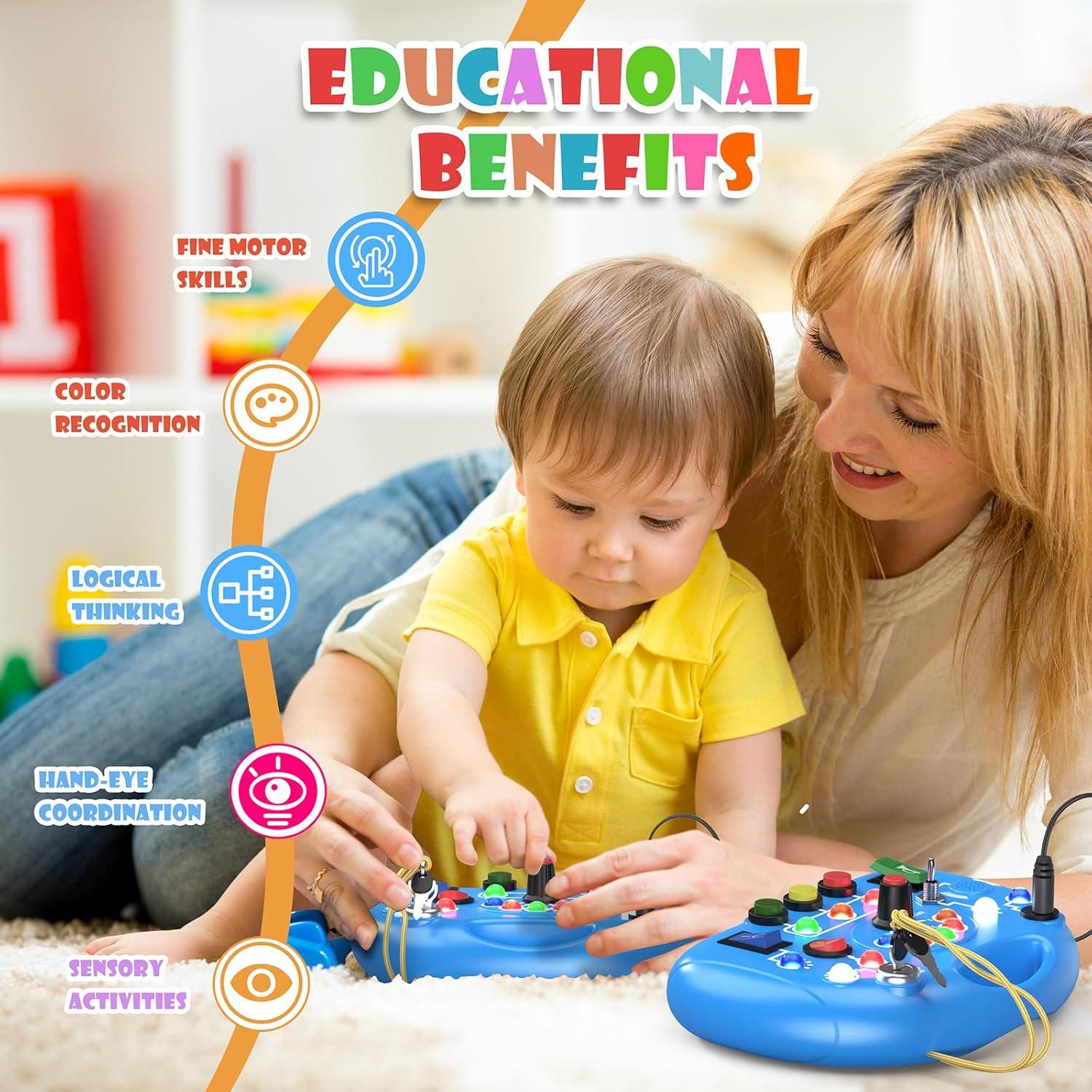 Tablero Ocupado Montessori JIWORT con Luz LED para Niños 1-3 Años