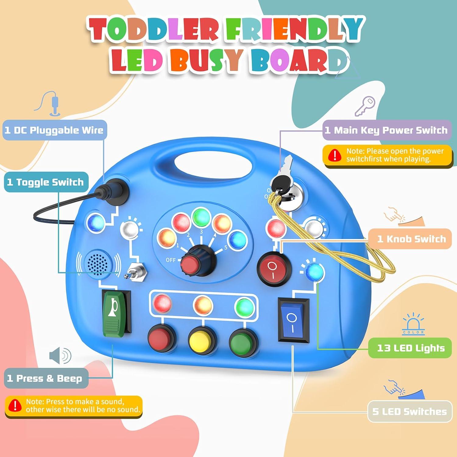 Tablero Ocupado Montessori JIWORT con Luz LED para Niños 1-3 Años