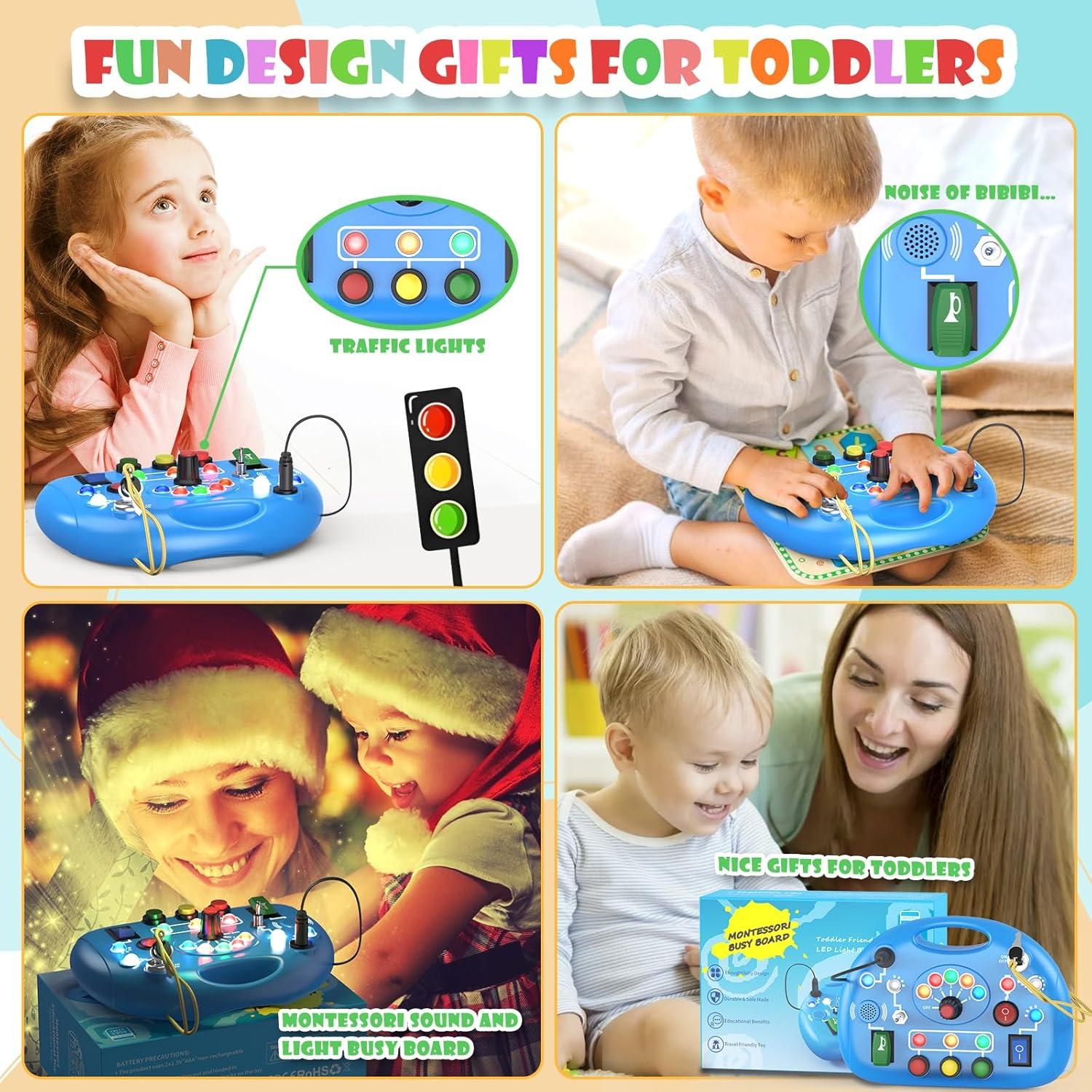 Tablero Ocupado Montessori JIWORT con Luz LED para Niños 1-3 Años