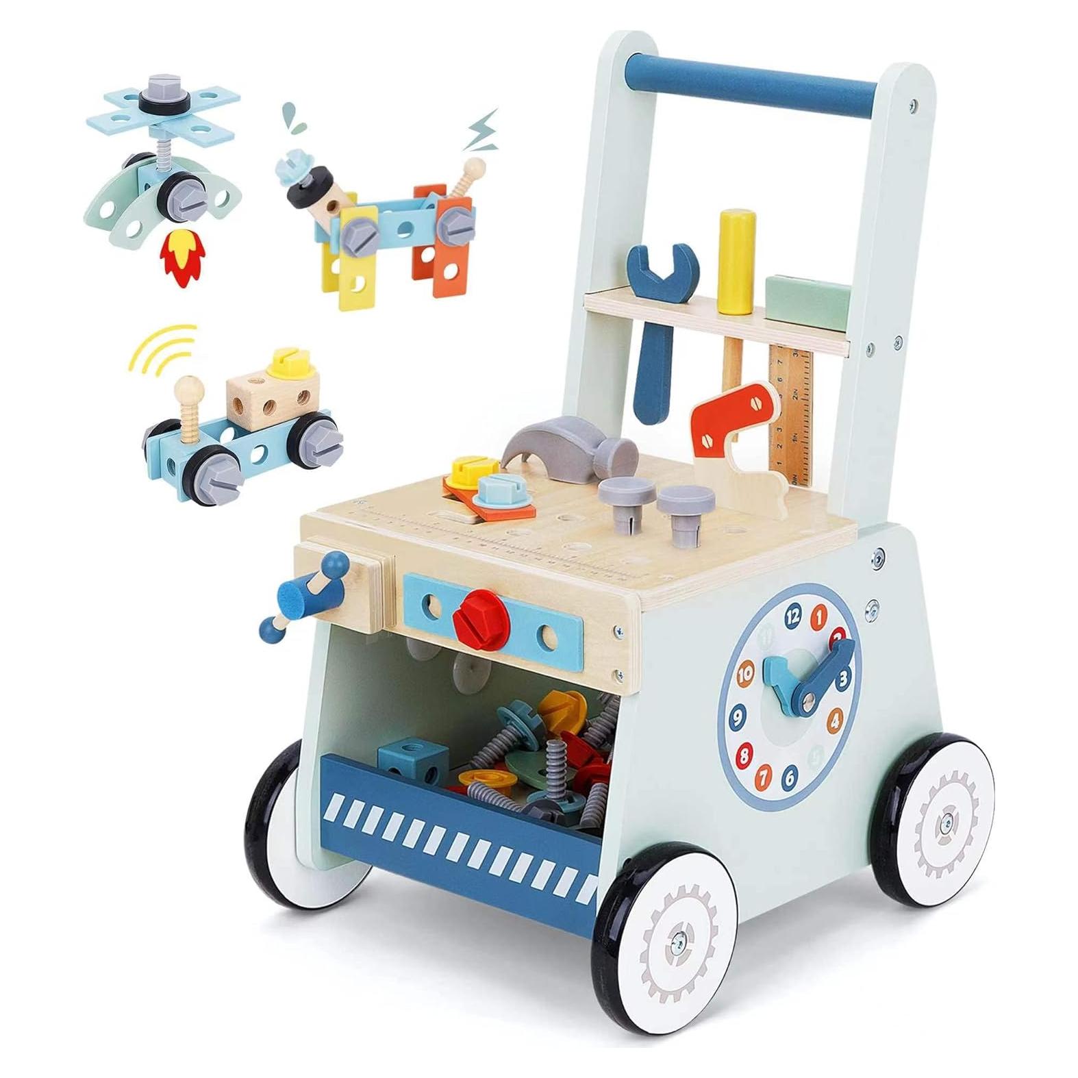 Andador de Madera 2 en 1 Jinhua - Juguete de Herramientas 34x28cm