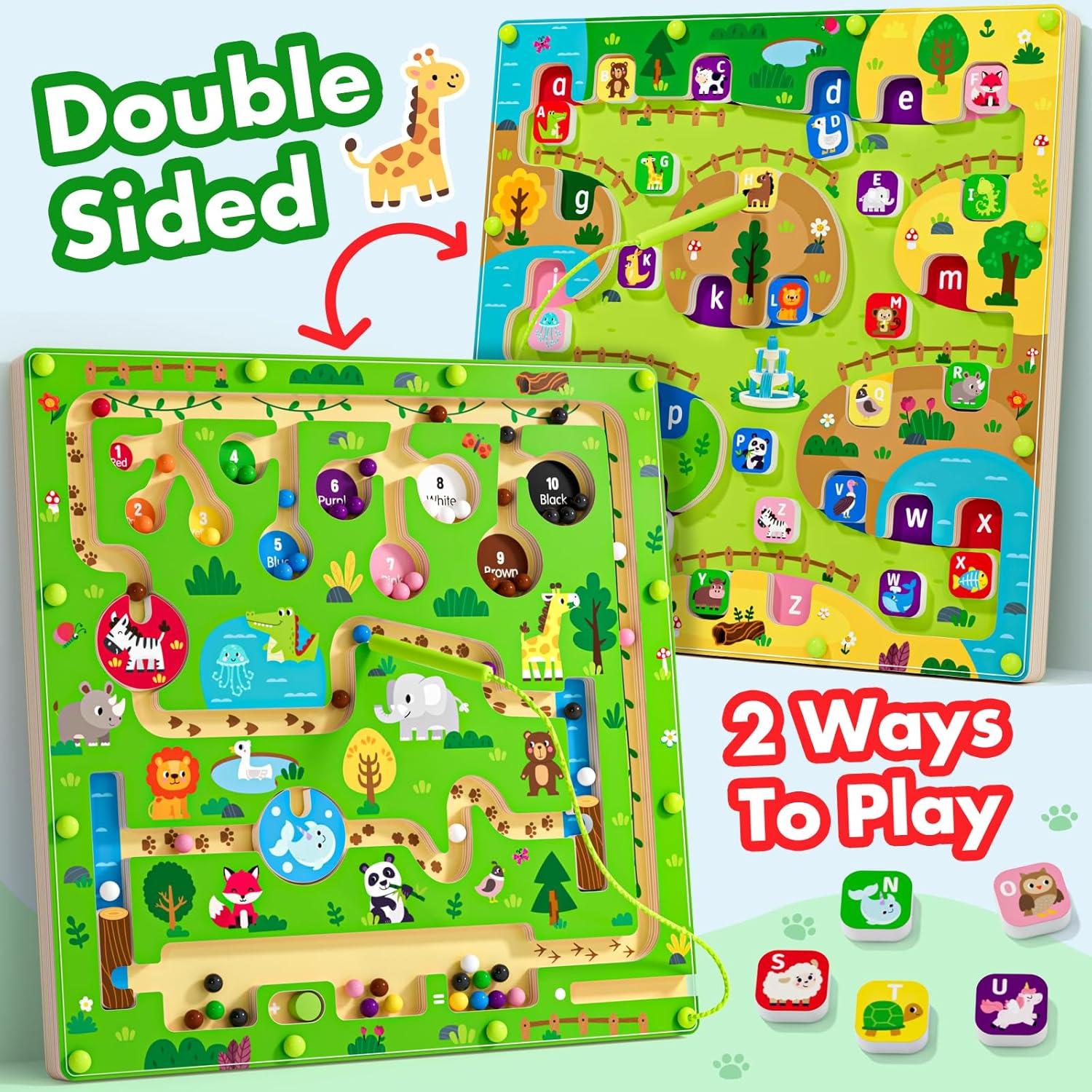 Rompecabezas Magnético de Madera Doble Cara 2 en 1 - Gran Zoológico