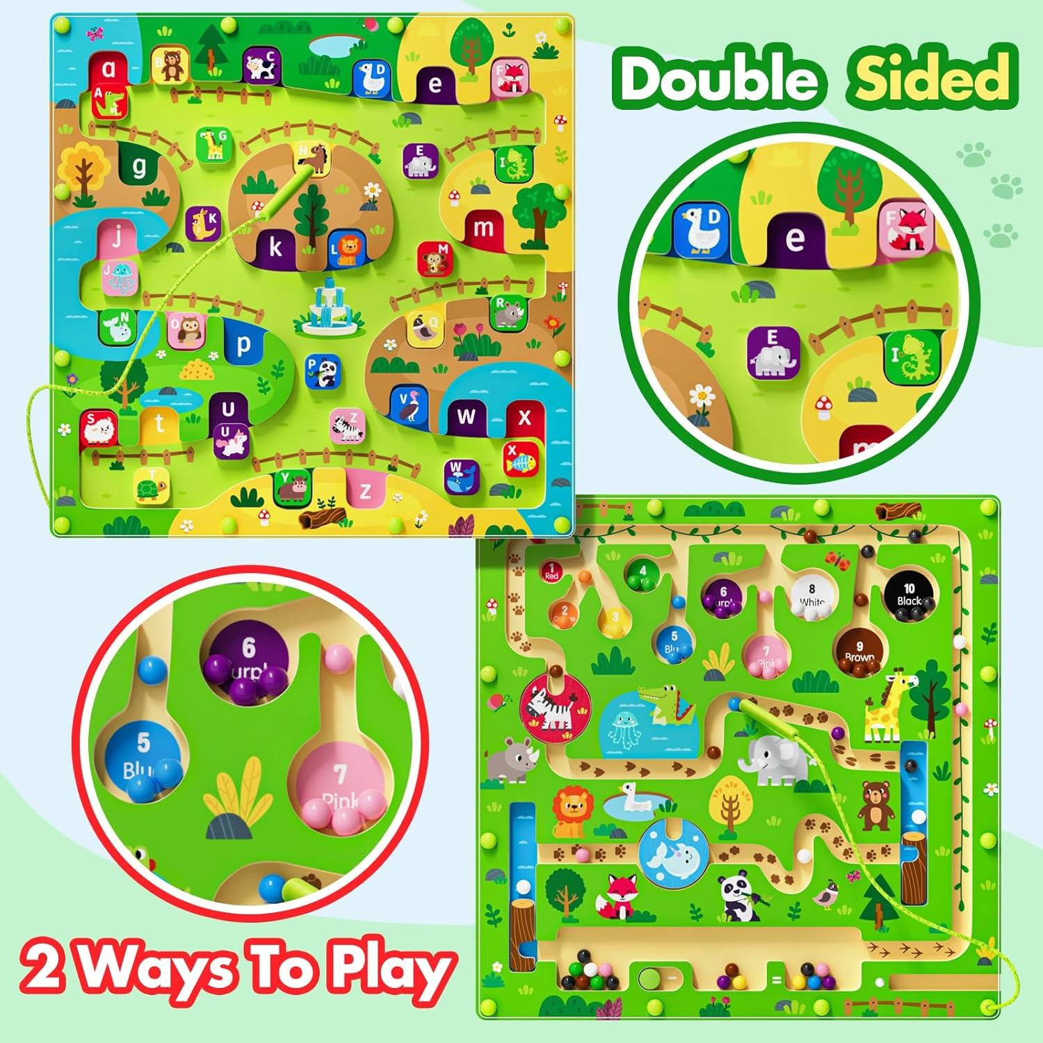 Rompecabezas Magnético de Madera Doble Cara 2 en 1 - Gran Zoológico