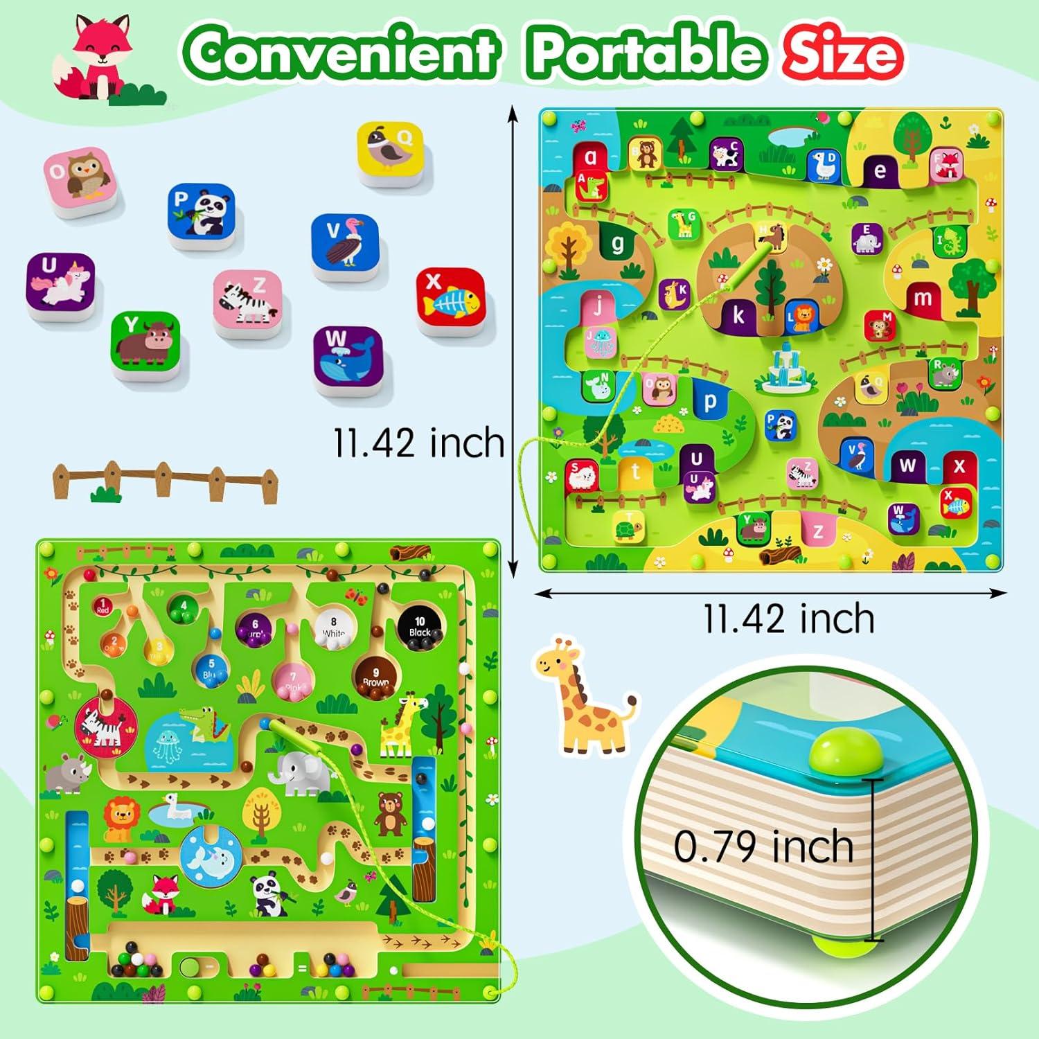 Rompecabezas Magnético de Madera Doble Cara 2 en 1 - Gran Zoológico