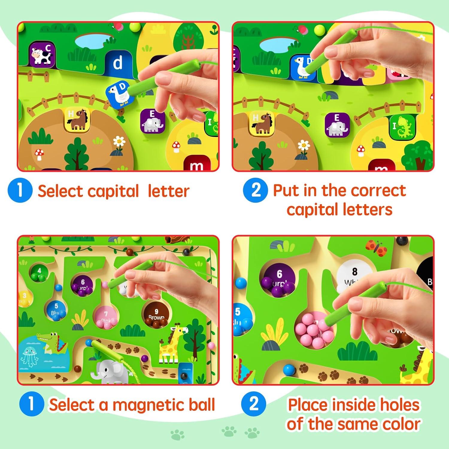 Rompecabezas Magnético de Madera Doble Cara 2 en 1 - Gran Zoológico