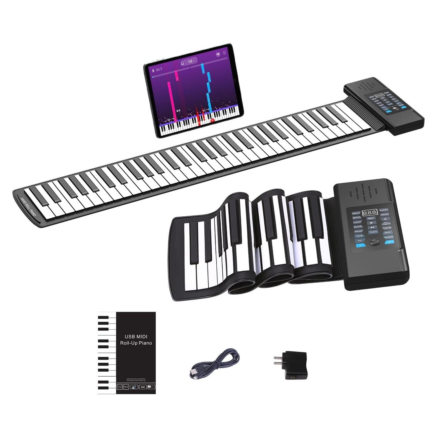 Piano Plegable KONIX PD61 de 61 Teclas Portátil con MIDI