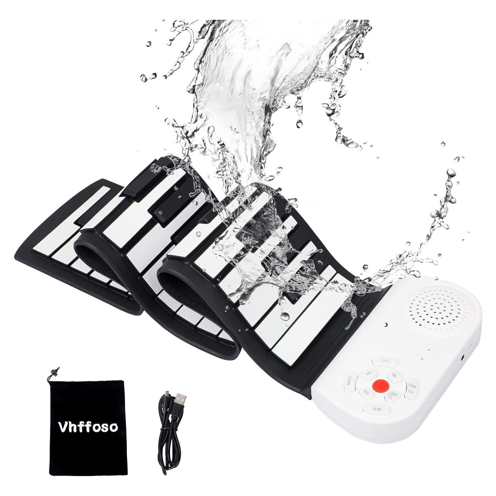 Piano Enrollable Vhffoso 49 Teclas con Bolsa y Batería Recargable