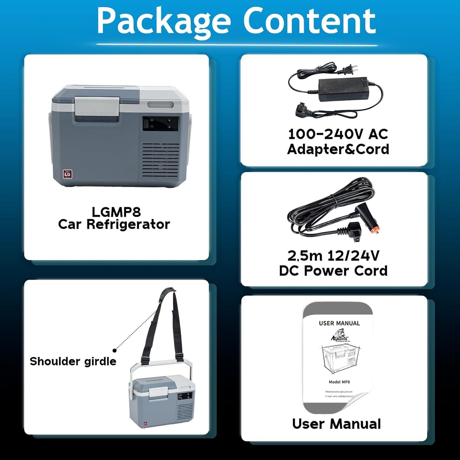 Nevera Portátil Alpicool LGMP8 8 Cuartos 12V para Camping