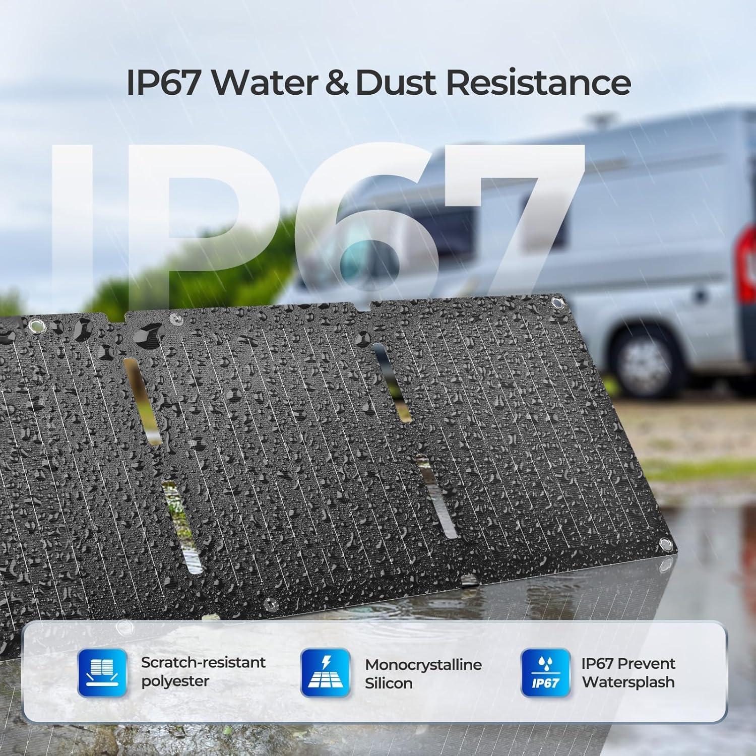 Panel Solar Portátil Plegable Renogy 30W, Carga Rápida USB-C