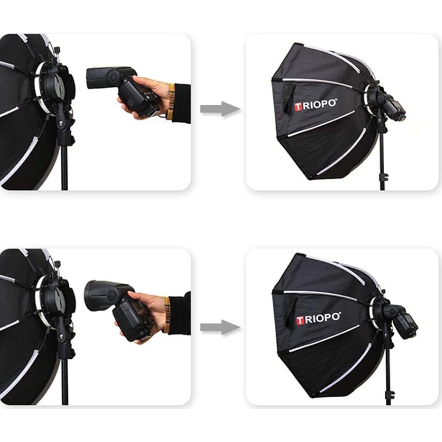 Softbox Octagonal Triopo KX90 90cm con Rejilla para Flash Godox