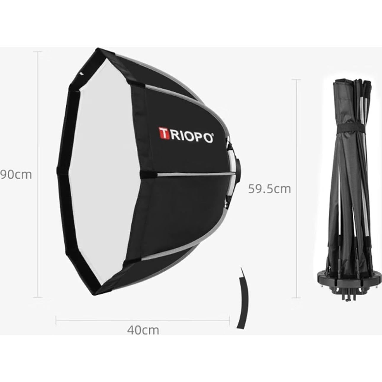 Softbox Octagonal Triopo KX90 90cm con Rejilla para Flash Godox