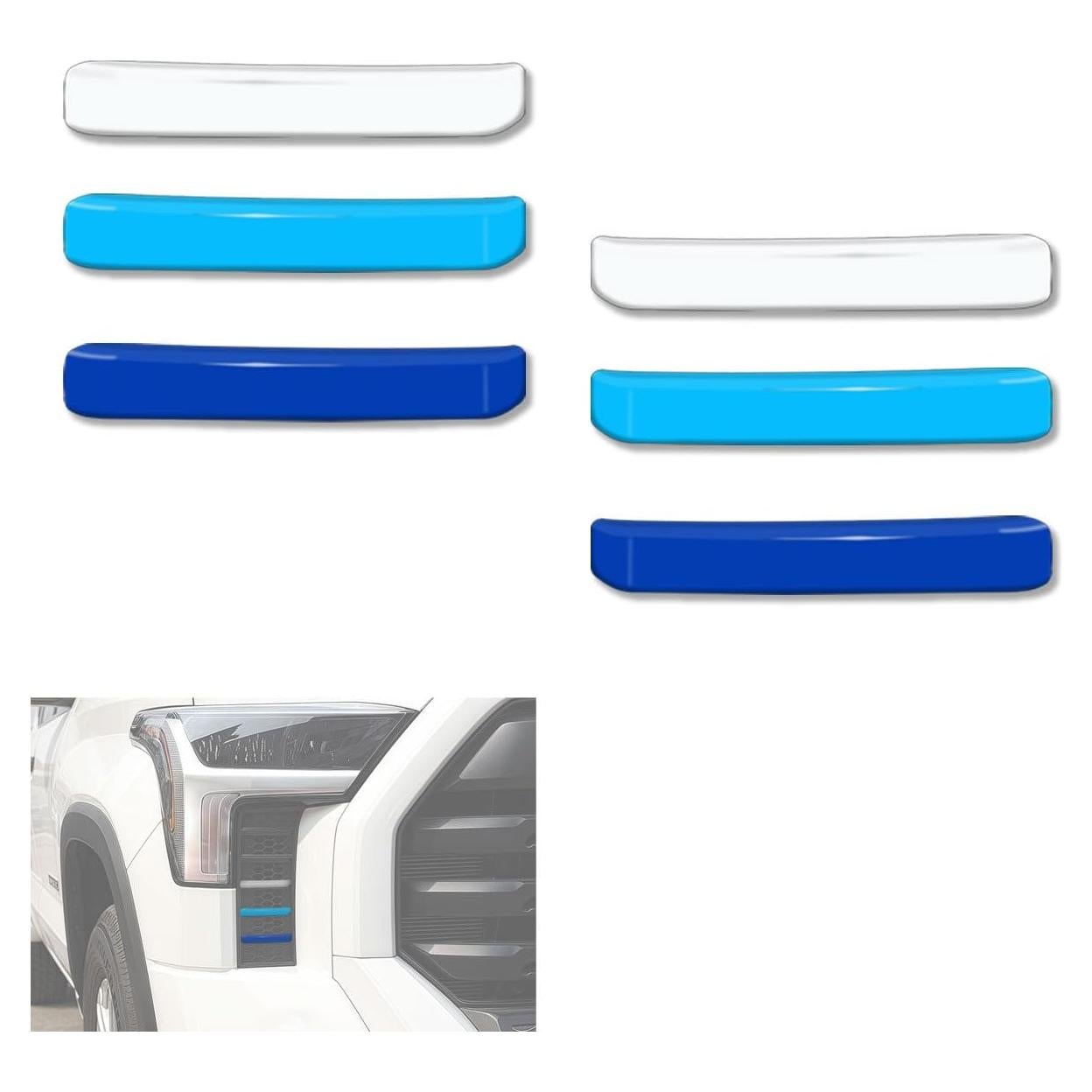 6 PCS Inserto Decorativo Rejilla Frontal YUNXINGJV Toyota Tundra 2022-2025 Azul