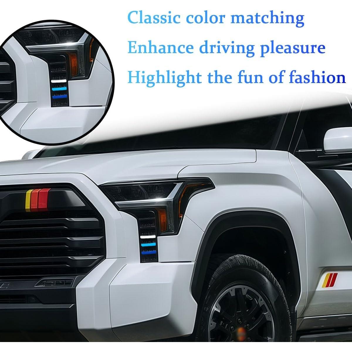 6 PCS Inserto Decorativo Rejilla Frontal YUNXINGJV Toyota Tundra 2022-2025 Azul