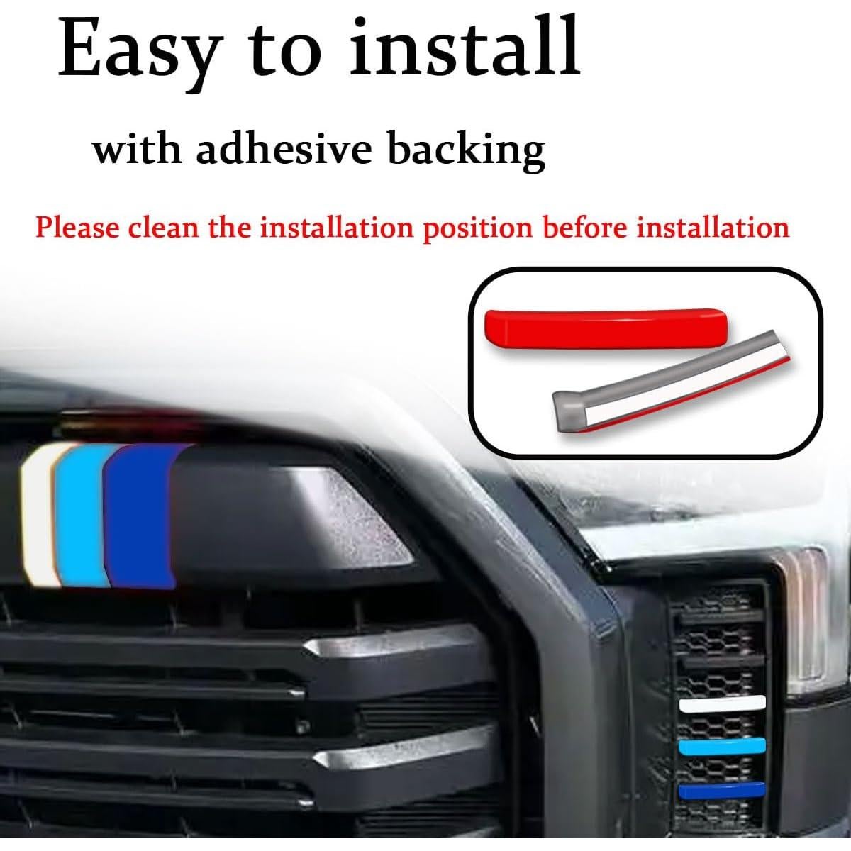 6 PCS Inserto Decorativo Rejilla Frontal YUNXINGJV Toyota Tundra 2022-2025 Azul