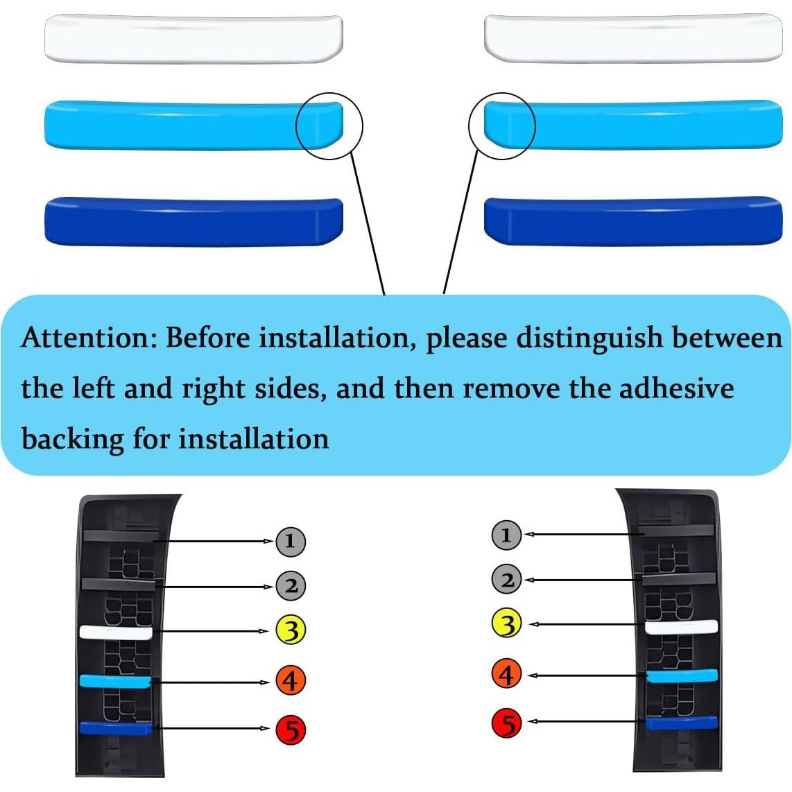 6 PCS Inserto Decorativo Rejilla Frontal YUNXINGJV Toyota Tundra 2022-2025 Azul