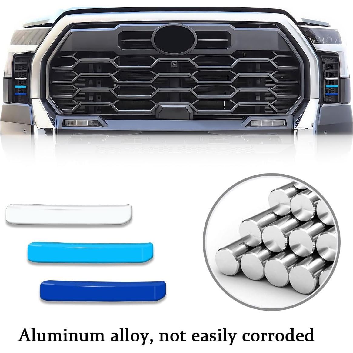 6 PCS Inserto Decorativo Rejilla Frontal YUNXINGJV Toyota Tundra 2022-2025 Azul