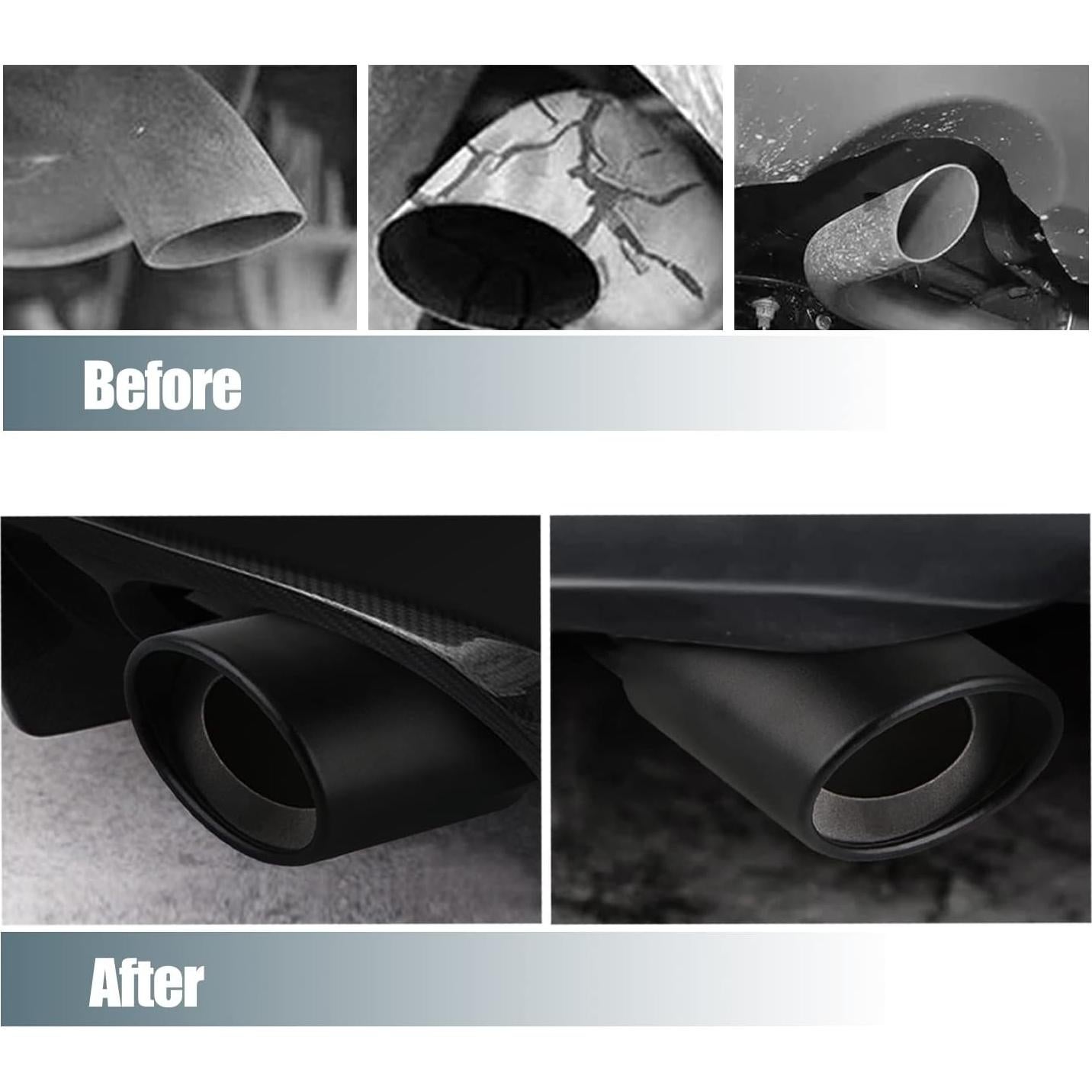 Punta de Escape Universal Yonput 2.5" Acero Inoxidable Negro