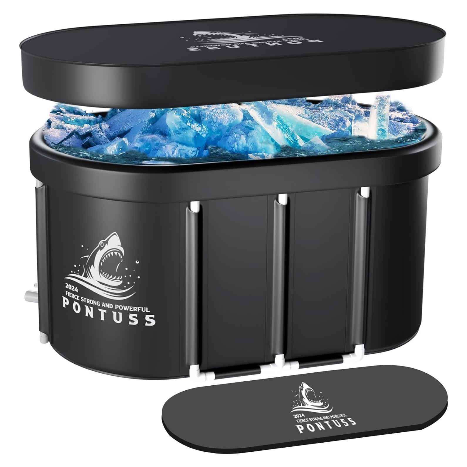 Tina de Baño de Hielo XL Pontuss 101L Plegable Negra