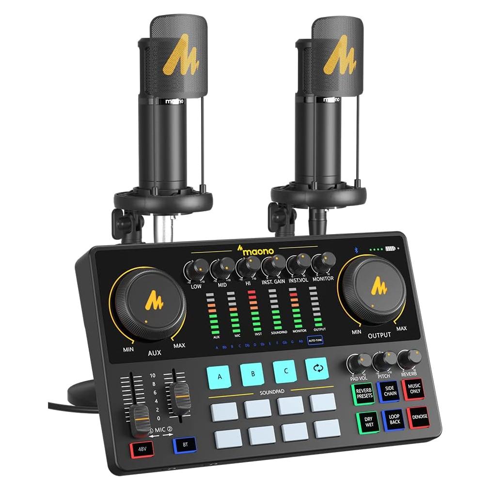 Conjunto de Podcast MAONO AME2 Duo con 2 Micrófonos