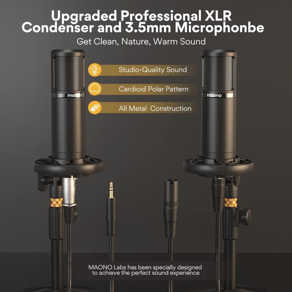 Conjunto de Podcast MAONO AME2 Duo con 2 Micrófonos