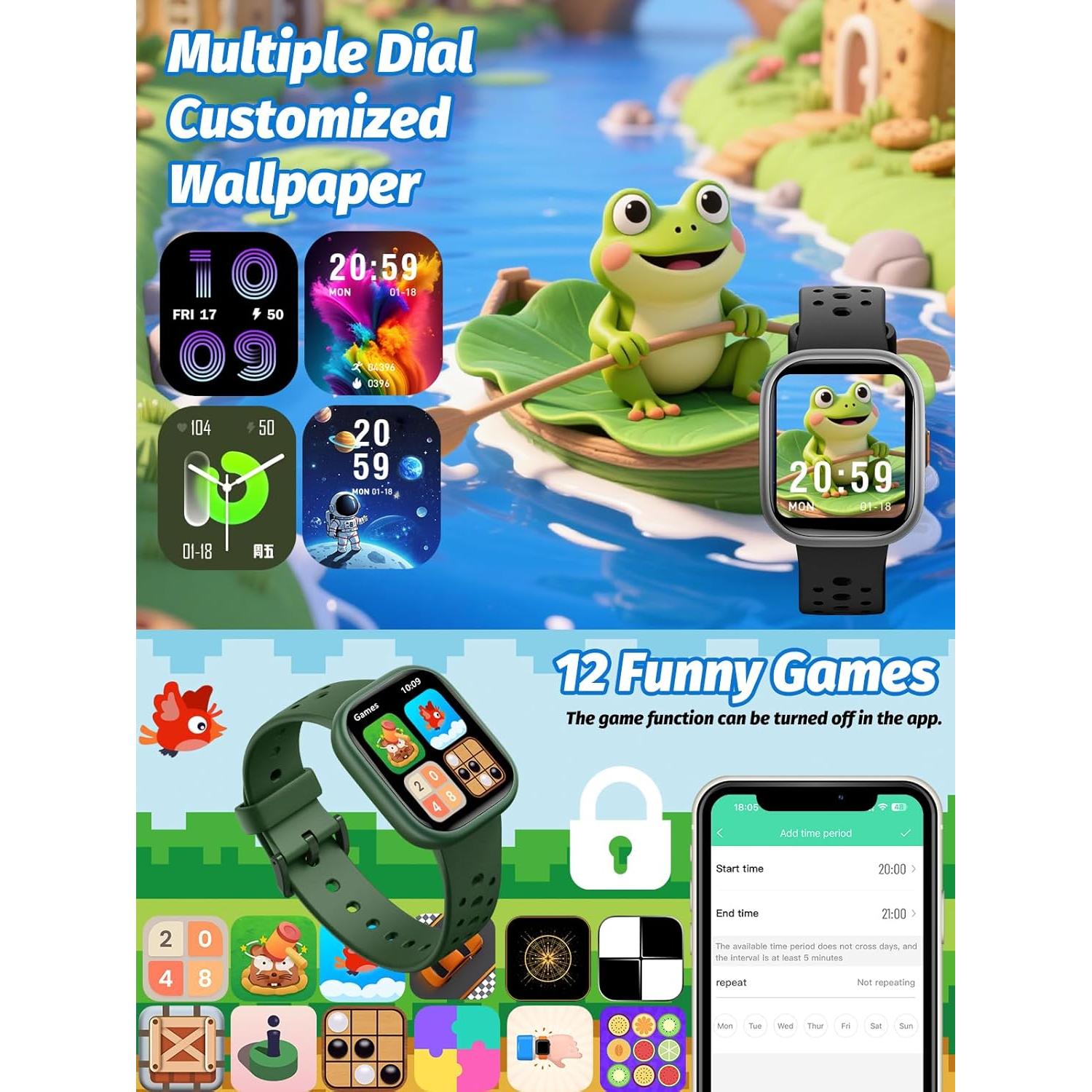 Reloj Inteligente para Niños Teslahero 1.85" Pantalla HD