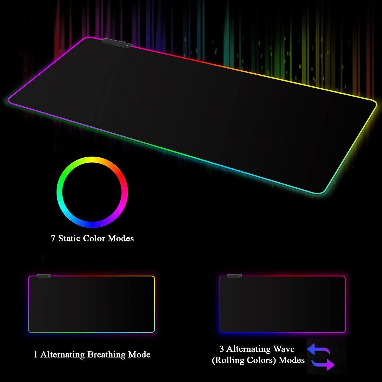 Alfombrilla de Ratón RGB Meffort Inc 60x35cm Negra LED