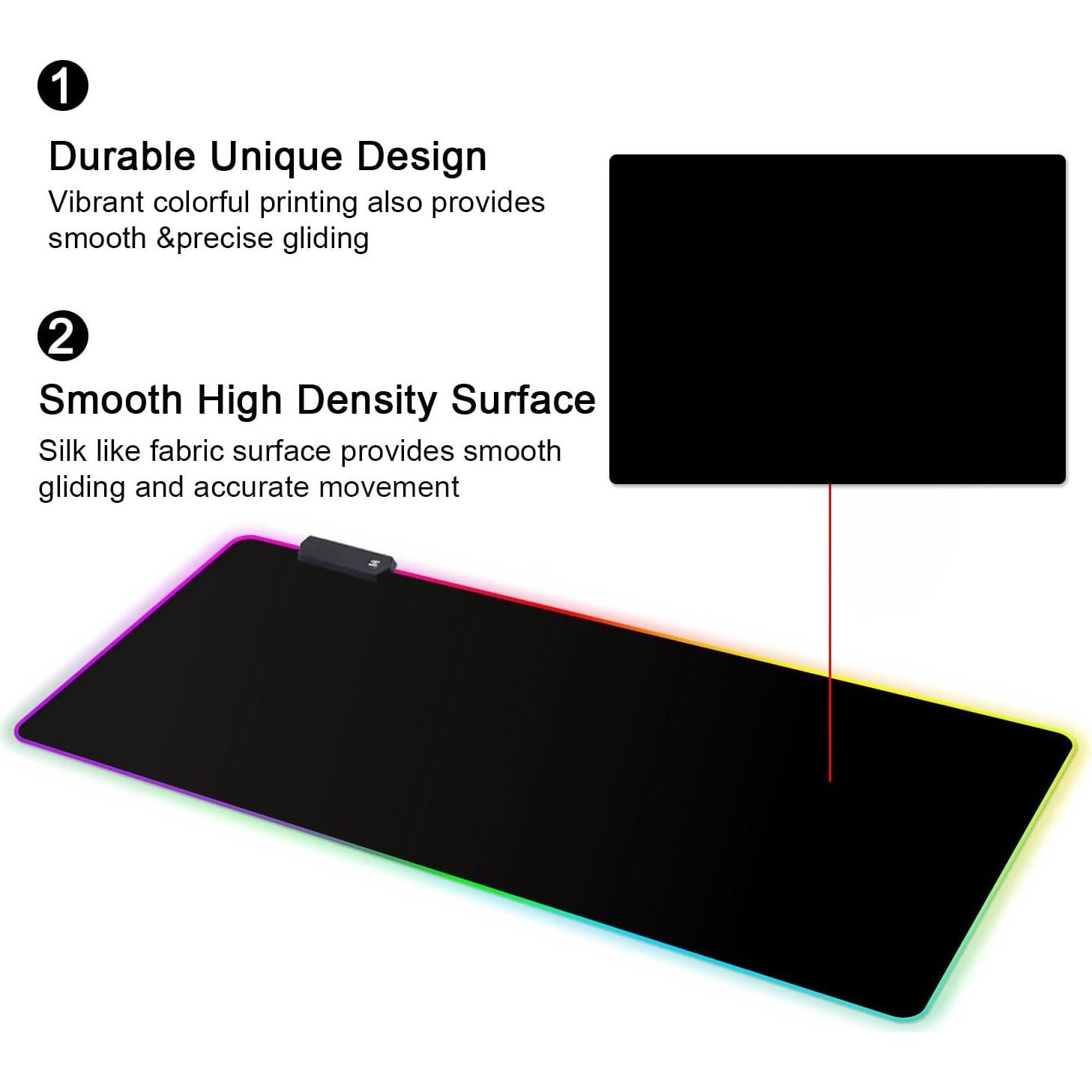 Alfombrilla de Ratón RGB Meffort Inc 60x35cm Negra LED