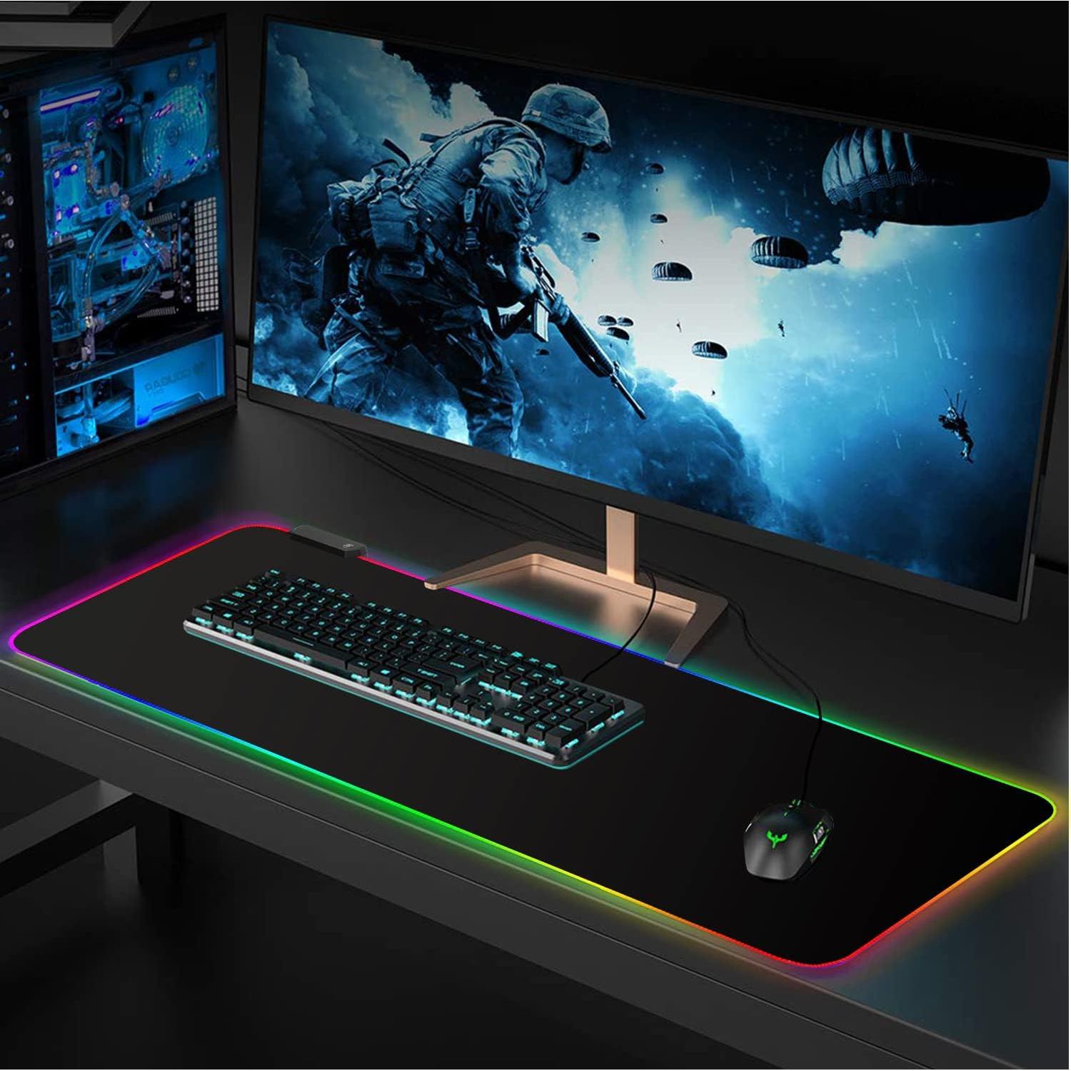 Alfombrilla de Ratón RGB Meffort Inc 60x35cm Negra LED