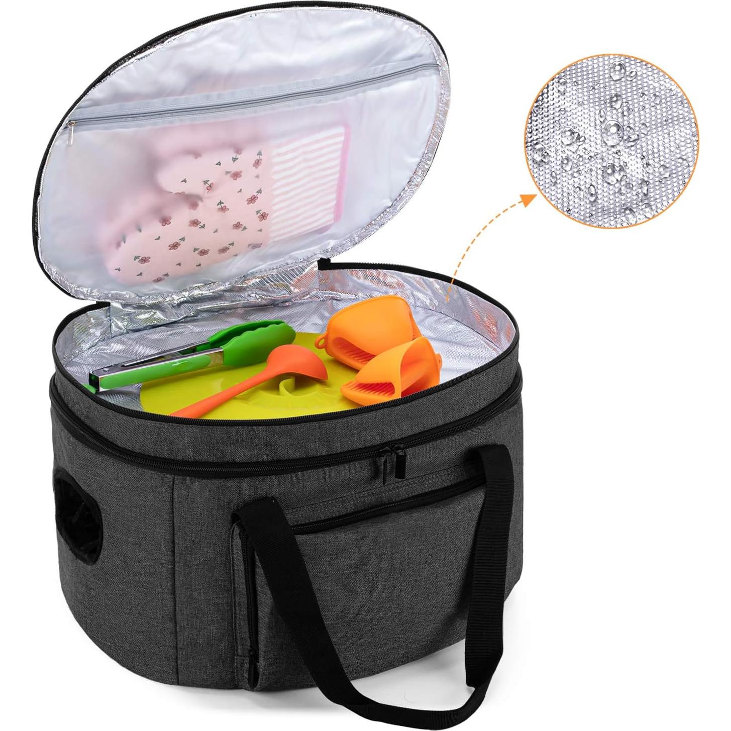 Bolsa de transporte para olla de cocción lenta LUXJA negra