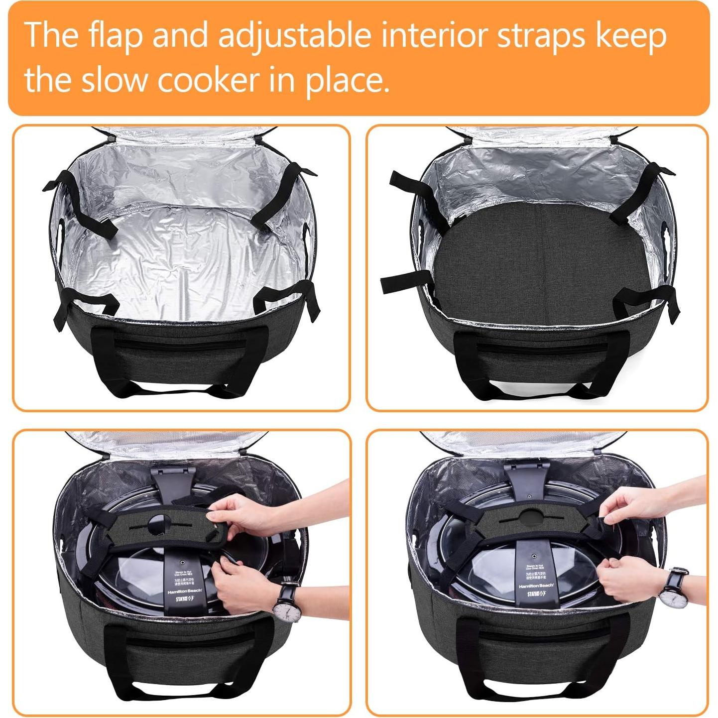 Bolsa de transporte para olla de cocción lenta LUXJA negra
