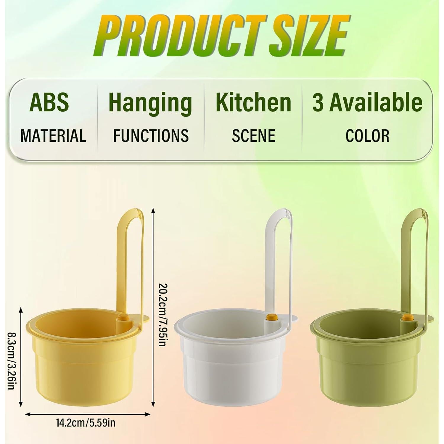 Canasta de Drenaje de Cocina CLORISLAND Verde Autolimpiante