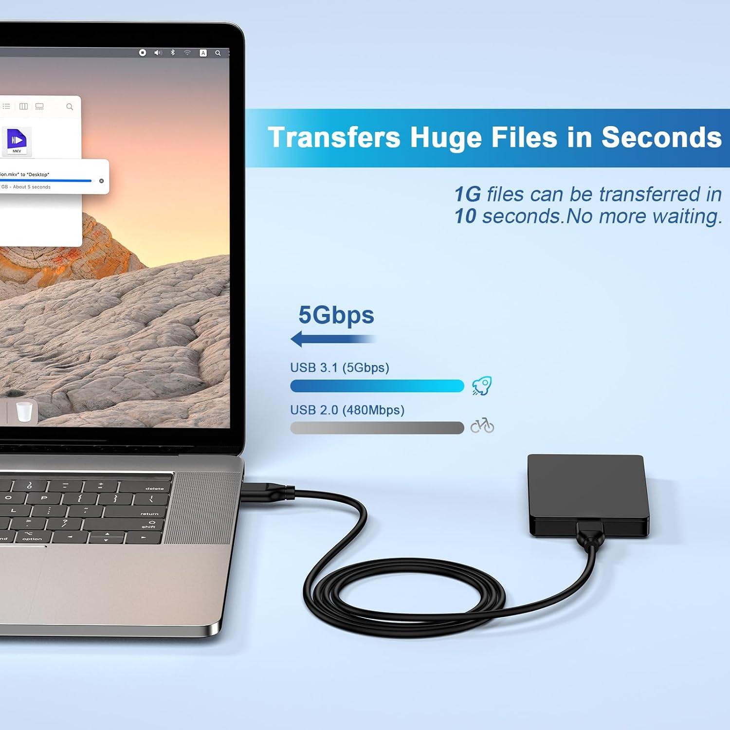 Cable USB 3.0 A a A Macho 1.83m para Transferencia de Datos