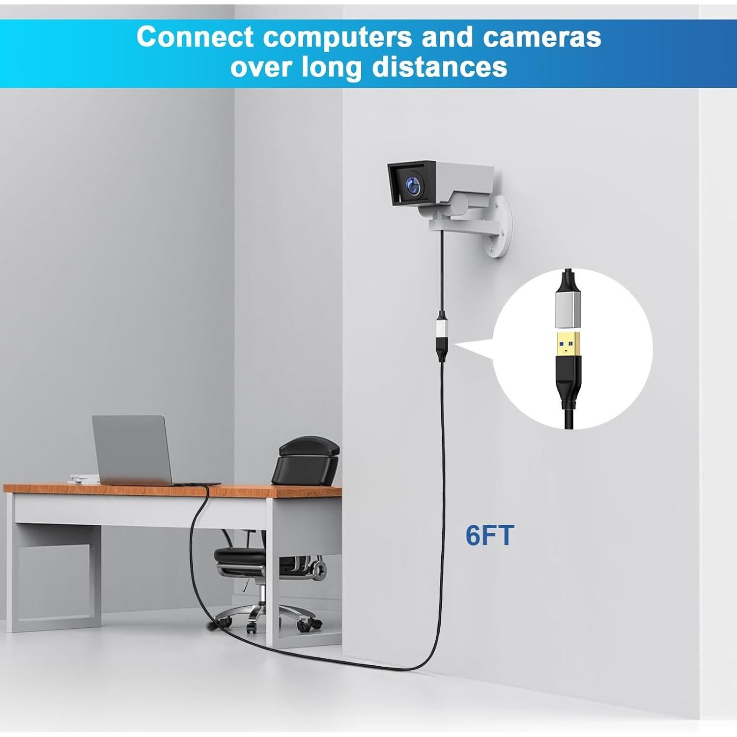 Cable USB 3.0 A a A Macho 1.83m para Transferencia de Datos