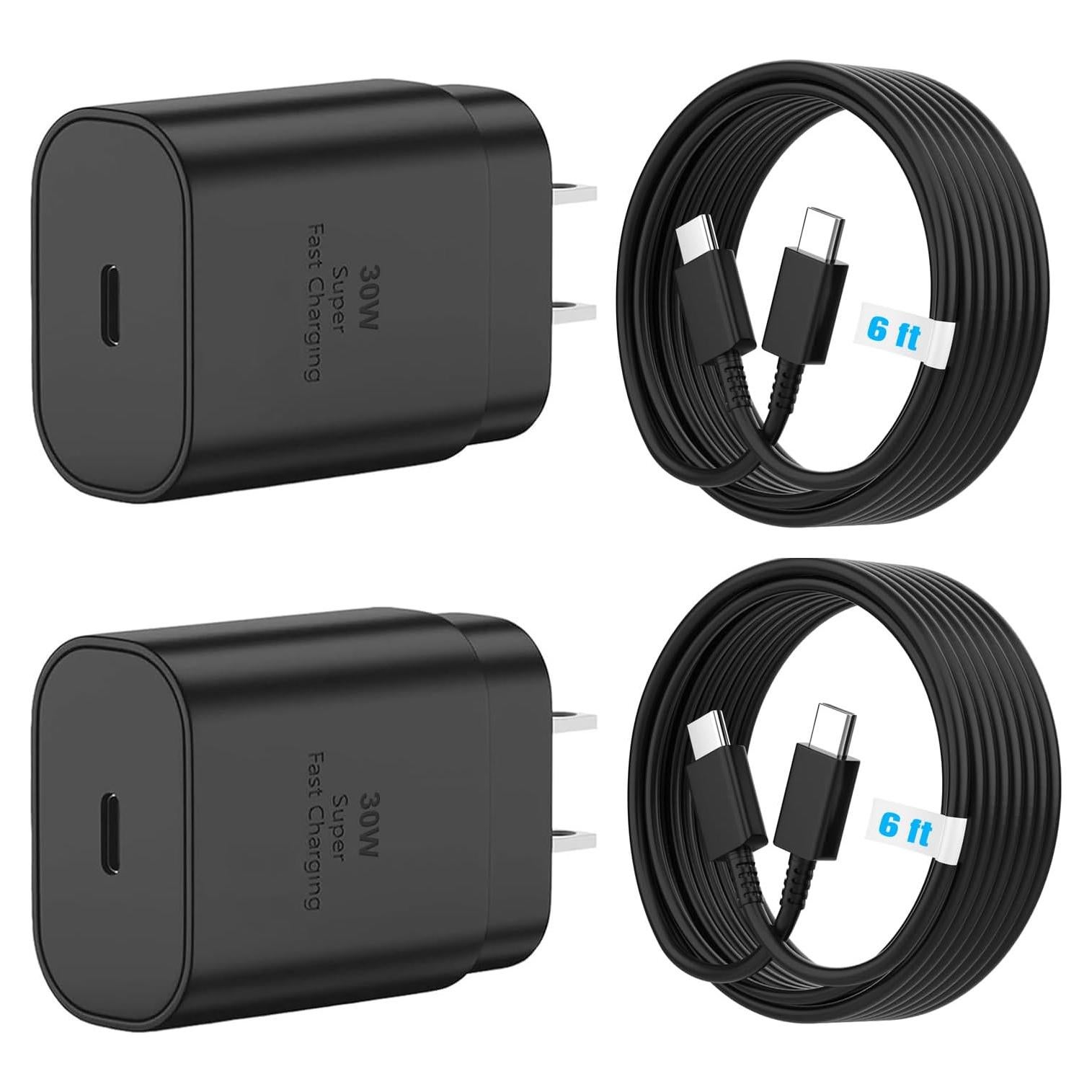 Cargador USB-C 30W Rápido con 2 Cables 2m para iPhone y iPad